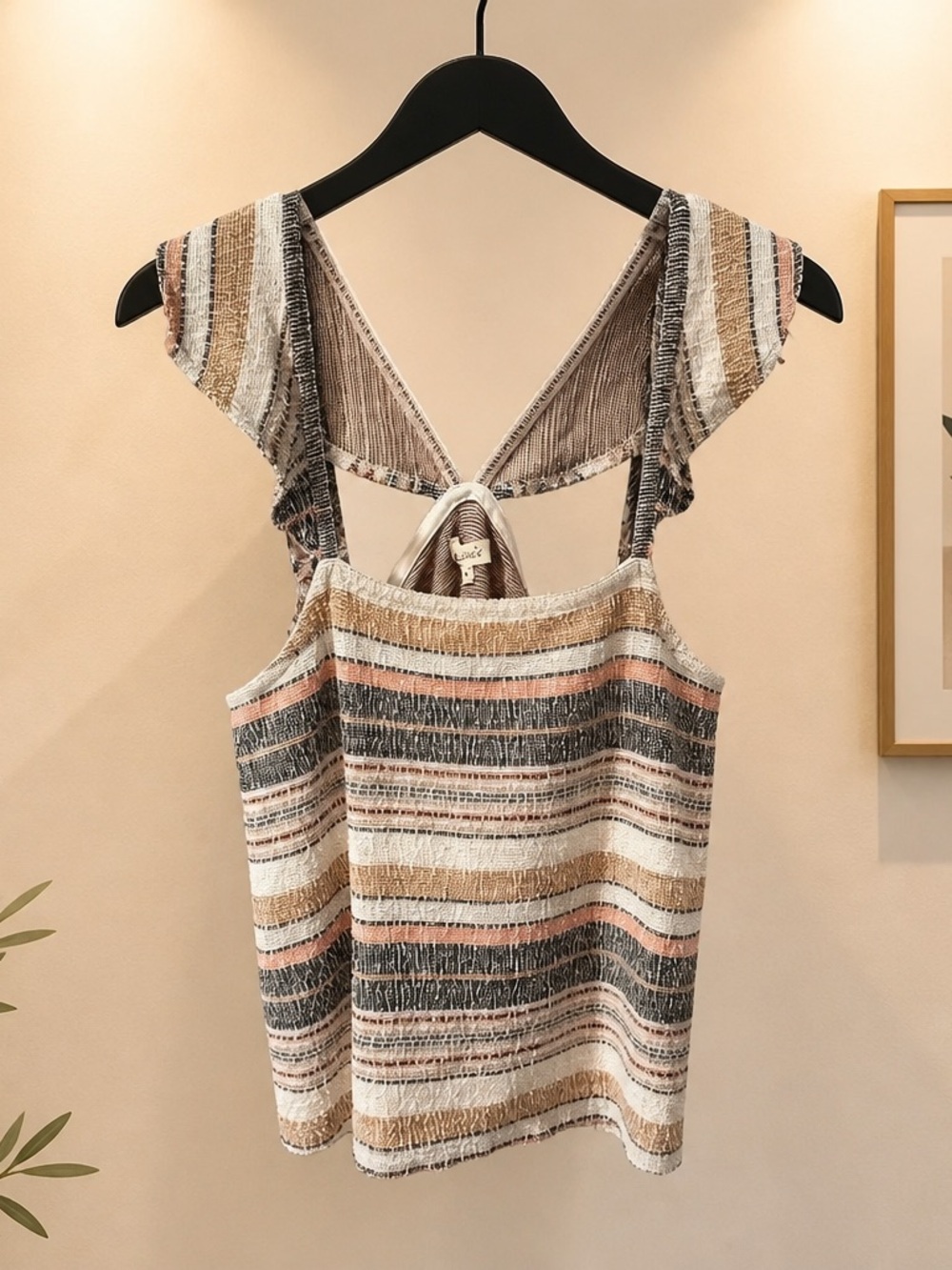 Madewell One-Shoulder Striped Tank Dress in Cream, Pink & Tan